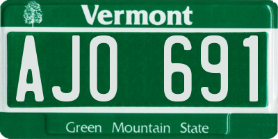 VT license plate AJO691