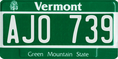 VT license plate AJO739