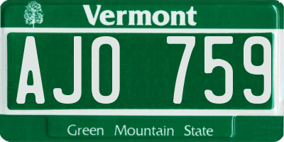 VT license plate AJO759