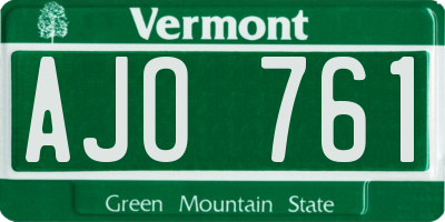 VT license plate AJO761