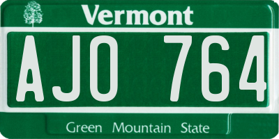 VT license plate AJO764