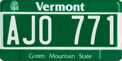 VT license plate AJO771