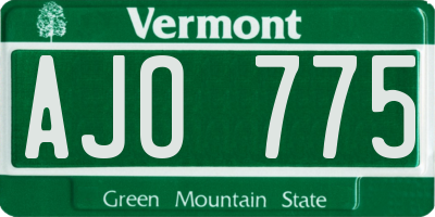 VT license plate AJO775