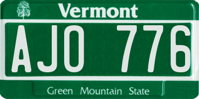 VT license plate AJO776