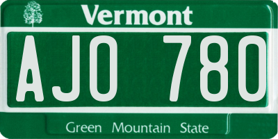 VT license plate AJO780