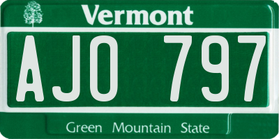 VT license plate AJO797