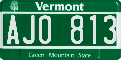 VT license plate AJO813