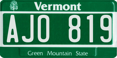VT license plate AJO819