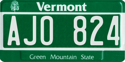VT license plate AJO824