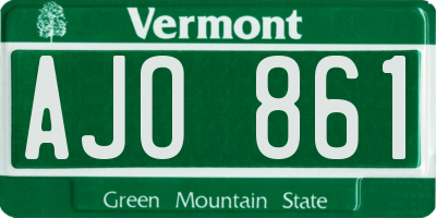VT license plate AJO861