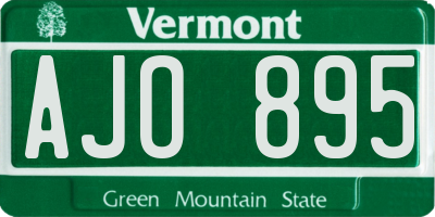 VT license plate AJO895