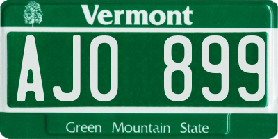 VT license plate AJO899