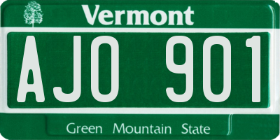 VT license plate AJO901