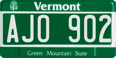 VT license plate AJO902