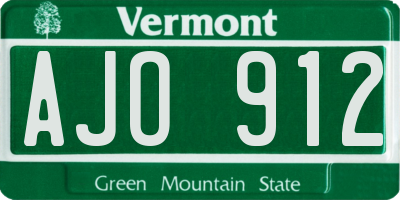 VT license plate AJO912