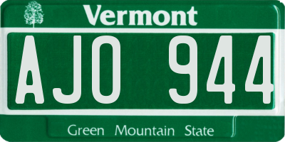 VT license plate AJO944