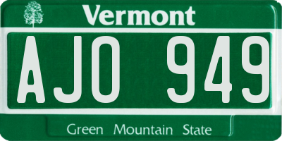 VT license plate AJO949