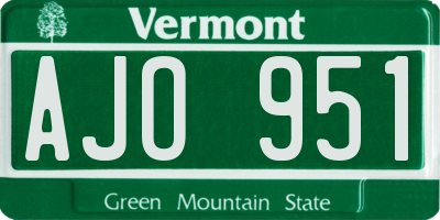 VT license plate AJO951