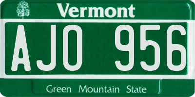 VT license plate AJO956