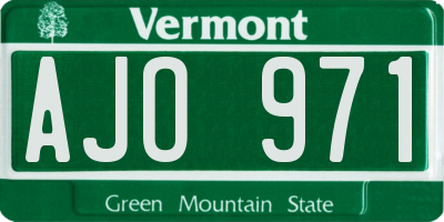 VT license plate AJO971