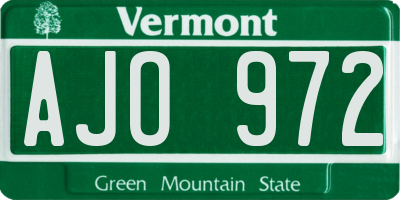 VT license plate AJO972