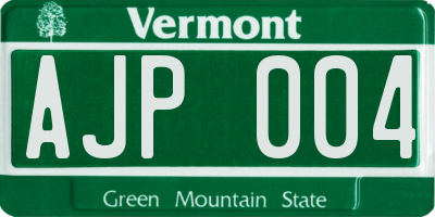VT license plate AJP004