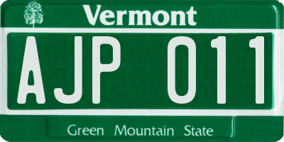 VT license plate AJP011