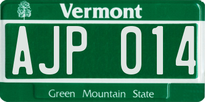 VT license plate AJP014