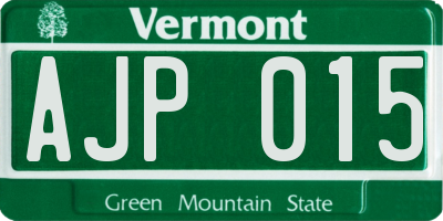 VT license plate AJP015