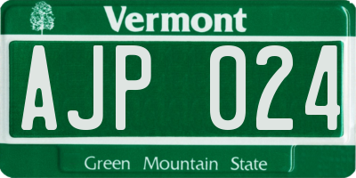 VT license plate AJP024