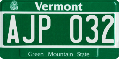 VT license plate AJP032