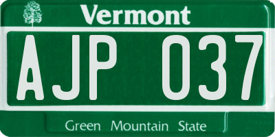 VT license plate AJP037