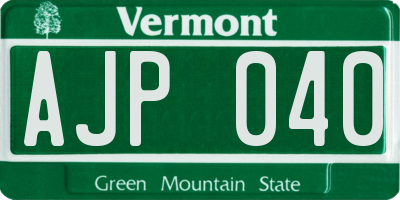 VT license plate AJP040
