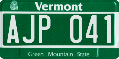 VT license plate AJP041