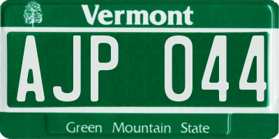 VT license plate AJP044