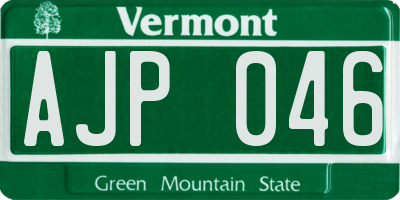 VT license plate AJP046