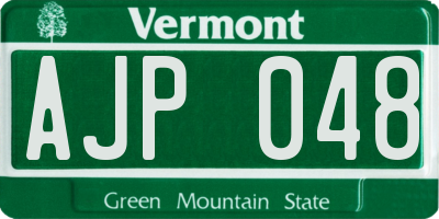 VT license plate AJP048