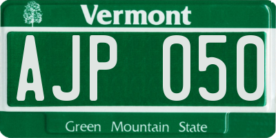 VT license plate AJP050