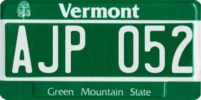 VT license plate AJP052