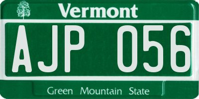 VT license plate AJP056