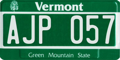 VT license plate AJP057