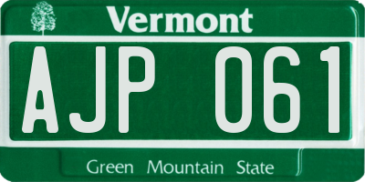 VT license plate AJP061