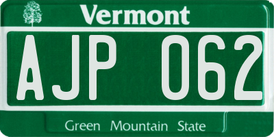 VT license plate AJP062
