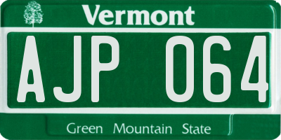 VT license plate AJP064