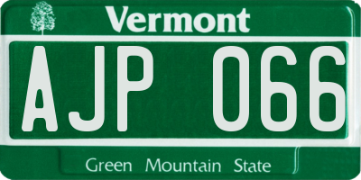 VT license plate AJP066