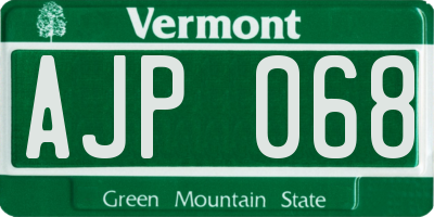 VT license plate AJP068