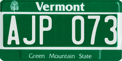 VT license plate AJP073