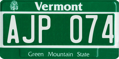 VT license plate AJP074