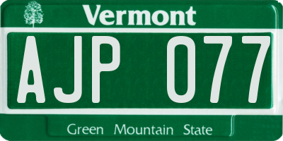 VT license plate AJP077
