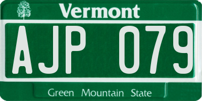 VT license plate AJP079